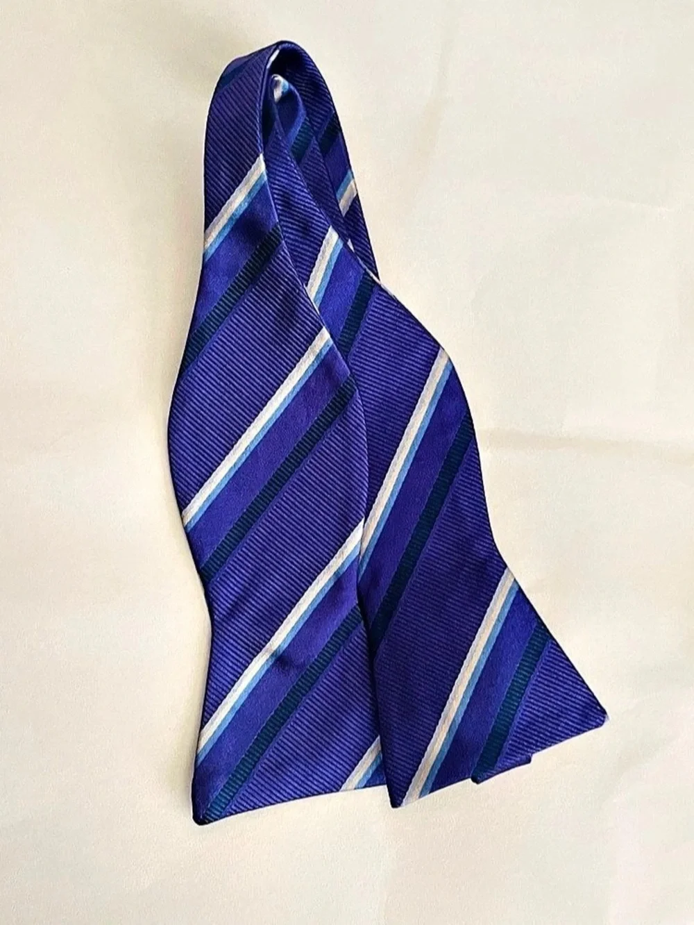 Lot of 3 Men's Silk Striped Adjustable Bow Ties- Jos A Bank-Cremieux & Unbranded
